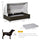 Wicker Dog House, Elevated Pet Sofa, Rattan Cat Bed, for Garden Patio with Foldable Roof, for Small or Medium-Sized Dogs, Coffee