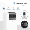 10000 BTU Mobile Portable Air Conditioner with Cooling, Dehumidifier, and Ventilating with Remote Control, 2 Speed Fans, 24-Hour Timer, White