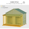 PawHut Wooden Dog House Outdoor for 2 Medium Small Dogs with Porch