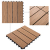 12"x 12" Wood-Plastic Composite 11PCS Quick Interlocking Flooring & Patio Deck Tiles - Teak