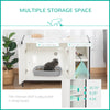Cat Litter Box Enclosure Hidden Cat Furniture Cabinet Indoor Cat Washroom Double-door with Damping Hinge Multiple Storage Adjustable White