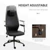 High-Back Executive Office Chair, Ergonomic Leather Computer Desk Chair with Adjustable Height, Removable Headrest and 360 Swivel Wheels