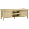 Boho TV Stand for 60 Inch, Entertainment Center with Rattan Door, Adjustable Shelf and Storage Cabinets, Wood