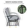 Outdoor Glider Bench, 2-Person Patio Rocker Loveseat with Tufted Cushions, Steel Frame for Porch, Garden Backyard, Gray