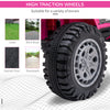 12V Kids Ride-on Truck with Remote Control, Battery-Operated Kids Car with Led Lights, Electric Ride on Toy with Spring Suspension, Music, Horn, 3 Speeds, Pink
