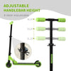 Folding Kids Push Kick Scooter w/ Adjustable Handlebar Brake System, Green