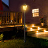 76.5" Solar Lamp Post-Lights Outdoor, Vintage Streetlight, Auto Sensor Control, Adjustable Brightness, with Clear Glass for Backyard Black