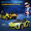 Lamborghini SIAN 12V Kids Rechargeable Ride On Car Toy w/ Remote Control, Green