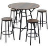 5-Piece Bar Table and Chairs Set, Space Saving Dining Table with 4 Stools for Pub & Kitchen