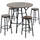 5-Piece Bar Table and Chairs Set, Space Saving Dining Table with 4 Stools for Pub & Kitchen