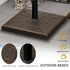 42lbs Resin Patio Umbrella Base, 20" Square Outdoor Umbrella Stand Holder for Poles of Î¦1.26", Î¦1.5", and Î¦1.9", Brown