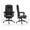 7-Point Vibrating Massage Office Chair High Back Executive Recliner with Lumbar Support, Footrest, Reclining Back, Adjustable Height, Black