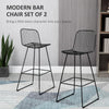 Bar Stools, Metal Bar Stools with Backs, Curved Slatted Backrest, Steel Frame for Kitchen, Bar, Bar Height Bar Stools, Black