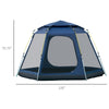6 Person Camping Tent w/ Pop-up Design, 4 Windows, 2 Doors, Portable Carry Bag