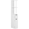 Tall Bathroom Storage Cabinet with 2 Open Shelves and 2 Door Cabinets, Freestanding Linen Tower, White