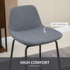 29.5" Seat Height Bar Stools Set of 2, Upholstered Bar Chairs, Armless Barstools with Back, Steel Legs, Grey
