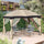 10' x 12' Outdoor Gazebo, Patio Gazebo Canopy Shelter w/ Double Vented Roof, Zippered Mesh Sidewalls, Solid Steel Frame, Beige