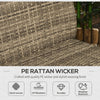 4 Piece Patio Furniture Set with Cushions, Outdoor Conversation Sets with Rattan Rocking Chair, Wicker Loveseat and Aluminum Coffee Table for Backyard, Lawn and Pool, Light Gray