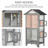 Wooden Outdoor Bird Cage, Featuring a Large Play House with Removable Bottom Tray 4 Perch, Light Grey