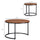 Round Nesting Tables Set of 2, Stacking Coffee Table Set with Metal Frame for Living Room, Dark Walnut