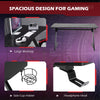 47" Gaming Desk Computer Home Office Gamer Table Workstation Metal Frame with Cup Holder, Headphone Hook, Cable Management, Black