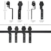 6.6FT Carbon Steel Sliding Barn Door Kits Hardware Closet Set Track System for Double Wooden Door Industrial Wheel Style Roller