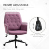 Desk Chair Armchair Office Chair Modern Mid-Back Tufted Linen Fabric Home Office Task Chair With Arms Swivel Height Adjustable Purple