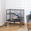 3-Storey Small Animal Cage, Metal Ferret Cage, Chinchilla Play House, with Rolling Casters, 2 Doors, Hammock, Storage Shelf, 31.5" x 20.5"