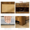 Dog Crate Furniture with Cushion, Wooden Dog Kennel End Table with Lockable Door, for Miniature Dogs, Indoor, Walnut
