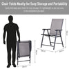 Folding Outdoor Patio Chairs Set of 2 Stackable Portable for Deck, Garden, Camping and Travel
