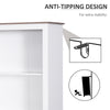 Slim Bathroom Storage Cabinet, Freestanding Linen Cabinet with Sliver Handles, Wood-Like Tabletop and Elevated Feet, Bath Room Cabinet, White