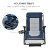 Zero Gravity Lounger Chair, Folding Reclining Patio Chair with Cup Holder, Headrest, Footrest, for Poolside, Camping, Blue