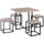 5 Piece Dining Table Set, Square Kitchen Table Set With Stools for Small Space, Breakfast Nook, Natural Wood