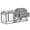 96.5" Chicken Coop Wooden Chicken House Rabbit Hutch Poultry Cage Hen Pen Portable Backyard with Wheels Outdoor Run and Nesting Box, Grey