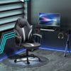 PU Leather Home Office Chair Racing Gaming Chair with Swivel Wheels Adjustable Height Padded Armrest Gray