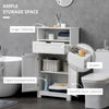 Bathroom Storage Cabinet Freestanding Bathroom Storage Organizer with Drawer and Adjustable Shelf for Living Room, Bedroom or Entryway, White