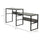86.5 Inch Two Person Desk Double Computer Table Writing Desk with Open Shelves Long Storage Workstation for Home Office Black and Grey