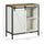 Buffet Cabinet, Farmhouse Sideboard, Bar Cabinet with Adjustable Shelf, Sliding Barn Door for Kitchen, White and Brown