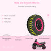 NO Power Ride on Push Car for Kids 4 Wheels Foot-to-Floor Sliding Walking ATV Toy with Music and Light for 18-36 Months, Pink