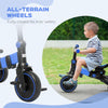 3-in-1 Toddler Tricycle with Aluminum Frame, Kids Trike with Adjustable Push Handle, Canopy and Seat Angle for 18-48 Months, Blue