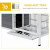 36" Rabbit Hutch Bunny Cage Small Animal House with Weatherproof Roof Romevable Tray and Enclosed Run, Indoor/outdoor