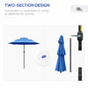 9' 3-Tier Patio Umbrella, Outdoor Market Umbrella with Crank and Push Button Tilt for Deck, Backyard and Lawn, Dark Blue
