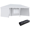 10' x 20' Pop Up Outdoor Party Tent with 4 Removable Sidewalls, Wedding & Event Canopy with Carry Bag for Patio, Backyard, White