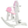 Little Wooden Rocking Horse Toy for Kids' Imaginative Play, Children's Small Baby Rocking Horse Ride-on Toy for Toddlers 1-3, Pink and White