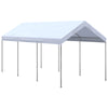 10' x 20' Carport, Portable Garage & Patio Canopy Tent Storage Shelter, Adjustable Height, Anti-UV Cover for Car, Truck, Boat, Catering, Wedding, White