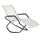 Garden Rocking Sun Lounger Outdoor Zero-gravity Folding Reclining Rocker Lounge Chair for Sunbathing, Cream White