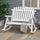 Wooden Rocking Chair,  2 Person Porch Rocker Bench, Indoor Outdoor Porch Rocker with Slatted Design, High Back for Backyard, Garden, White