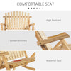Outdoor Adirondack Rocking Chair with Log Slatted Design, 2-Seat Patio Wooden Rocker Loveseat with High Back for Lawn, Burlywood