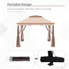 11' x 11' Pop Up Gazebo Outdoor Canopy Shelter with 2-Tier Soft Top, Removable Zipper Netting w/ Large Shade, Storage Bag for Patio, Khaki