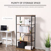 4-Tier Industrial Modern Style Open Standing Bookshelf Organizer Storage Rack for Living Room, Bedroom, Brown/Black